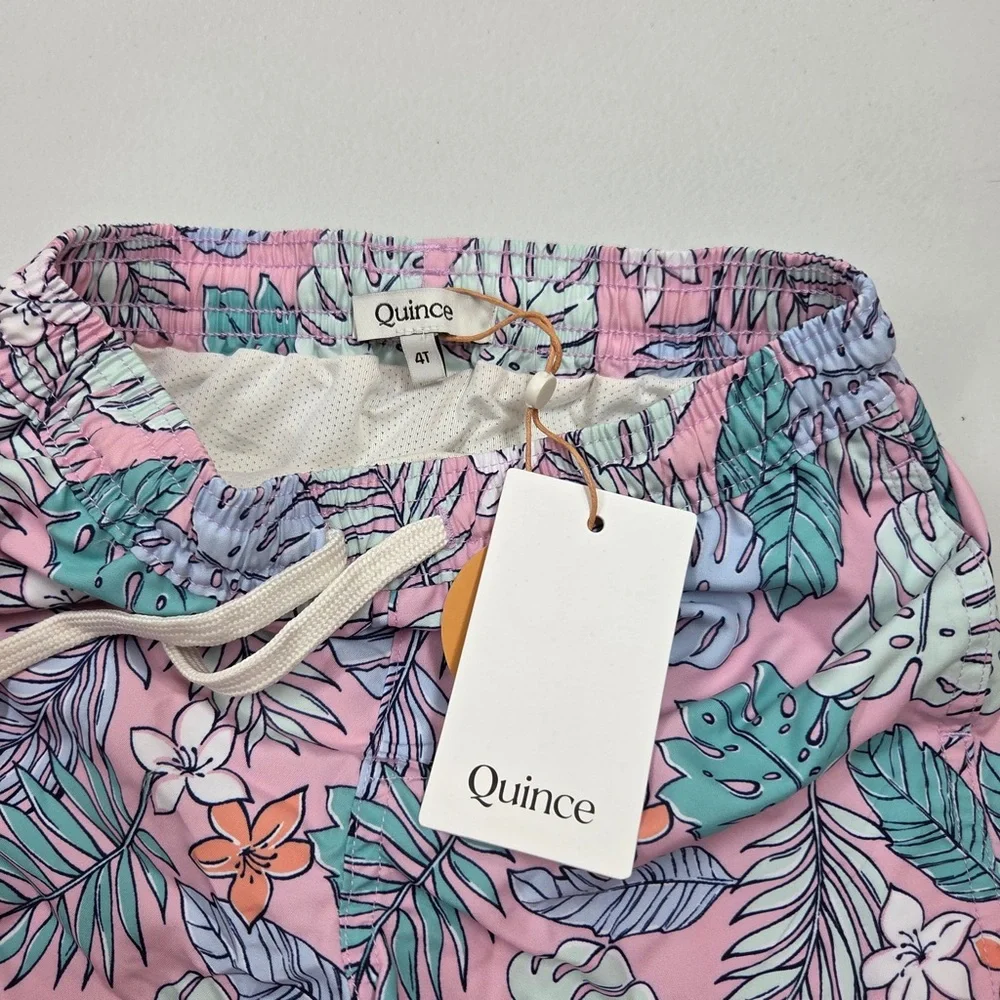 NWT QUINCE Swim Trunk Palms Kid Boy Size 4 6914